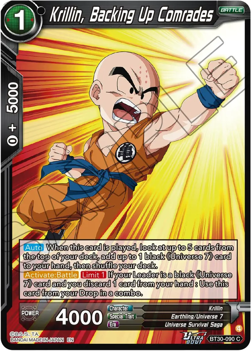 Krillin, Backing Up Comrades (Bt30-090) [Three Glorious Fighters] 1