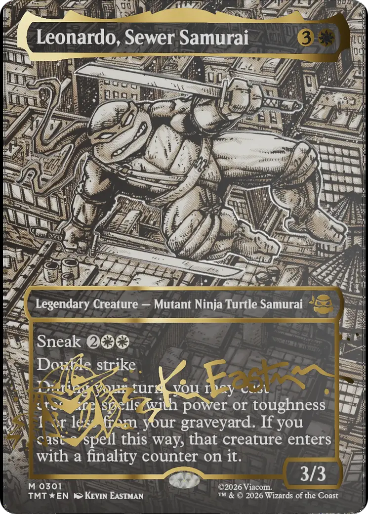 Leonardo, Sewer Samurai (Borderless) (Gold-Stamped Signature) [Teenage Mutant Ninja Turtles] 1