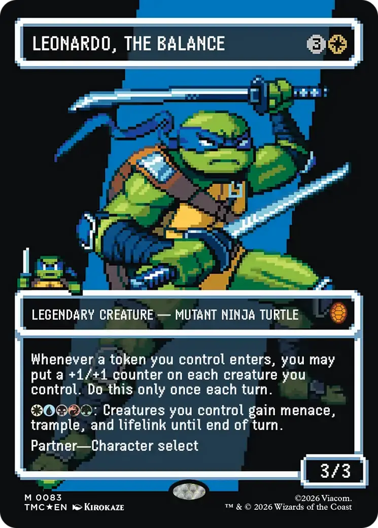 Leonardo, The Balance (0083) (Borderless) (Surge Foil) [Teenage Mutant Ninja Turtles Commander] 1