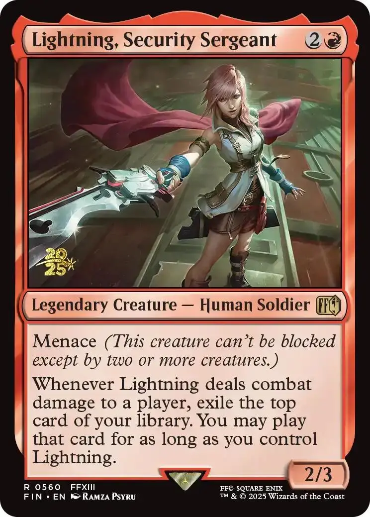 Lightning, Security Sergeant [Final Fantasy Prerelease Promo] 1