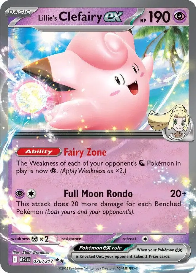 Lillie's Clefairy Ex (076/217) [Mega Evolution: Ascended Heroes] 1