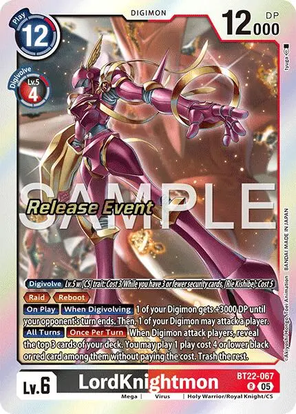 Lordknightmon [Bt22-067] [Cyber Eden Release Event Cards] 1