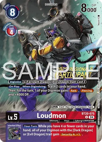 Loudmon [Bt20-075] (Regionals 25-26 Season 2 Participant) [Release Special Booster Ver.2.0] 1