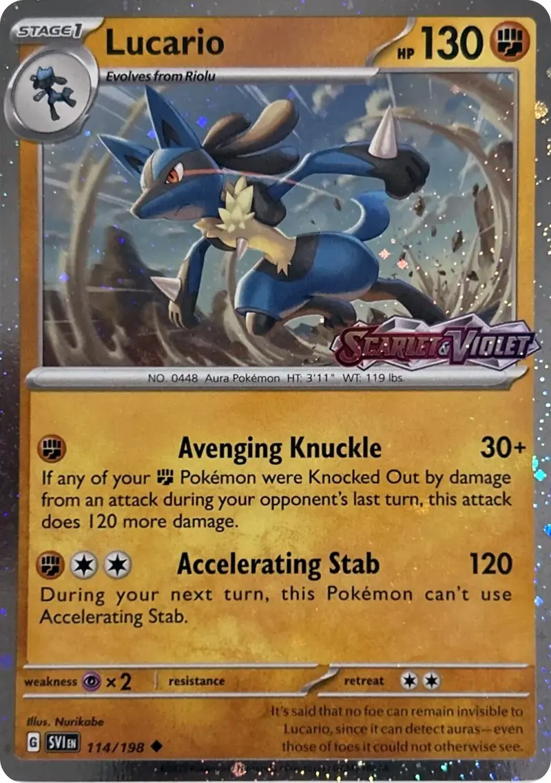 Lucario (114/198) (Scarely & Violet Stamp) [Miscellaneous Cards] 1