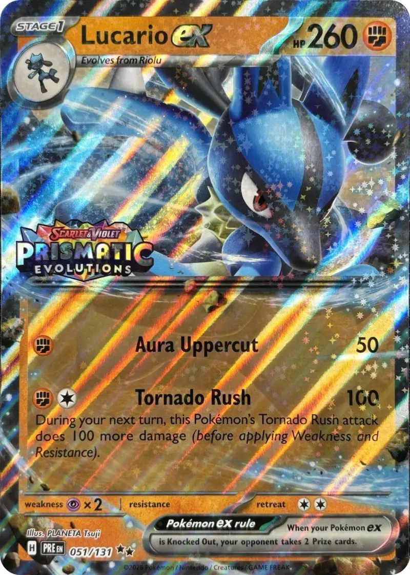 Lucario Ex (051/131) (Prismatic Evolutions Stamp) [Miscellaneous Cards] 1