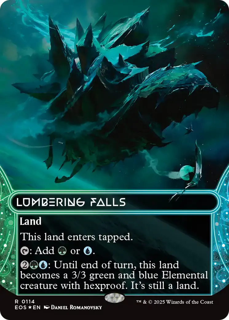 Lumbering Falls (0114) (Borderless) (Galaxy Foil) [Edge Of Eternities: Stellar Sights] 1