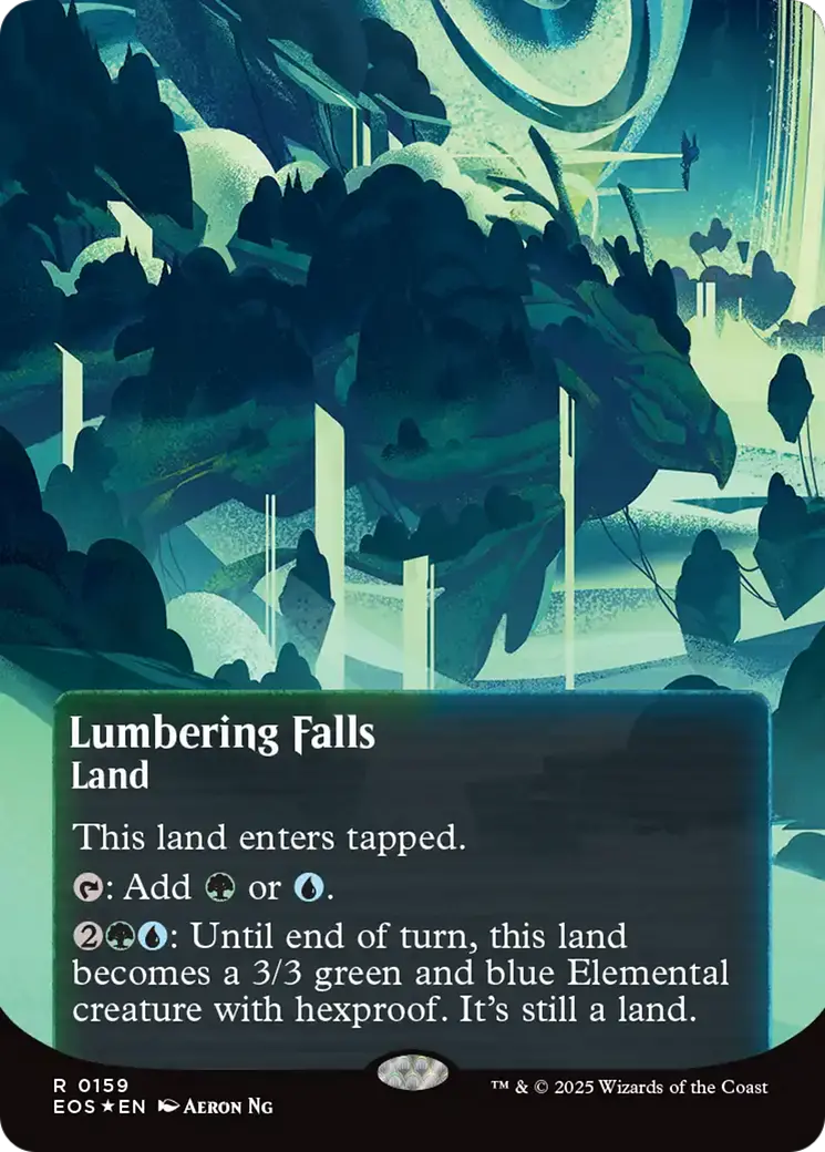 Lumbering Falls (0159) (Borderless) (Galaxy Foil) [Edge Of Eternities: Stellar Sights] 1