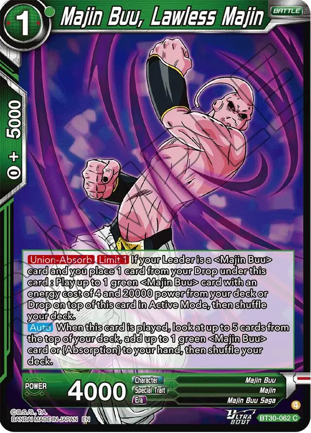 Majin Buu, Lawless Majin (Bt30-062) [Three Glorious Fighters] 1