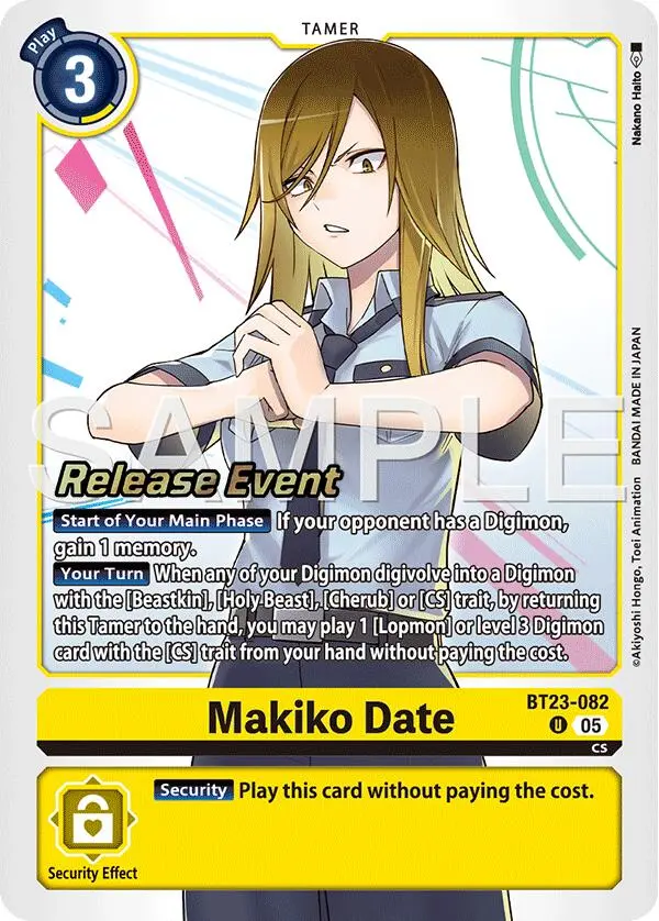 Makiko Date [Bt23-082] [Hackers' Slumber Release Event Cards] 1