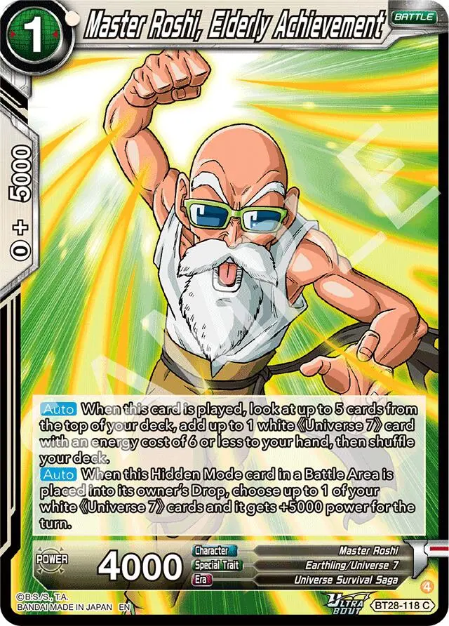 Master Roshi, Elderly Achievement (Bt28-118) [Prismatic Clash] 1