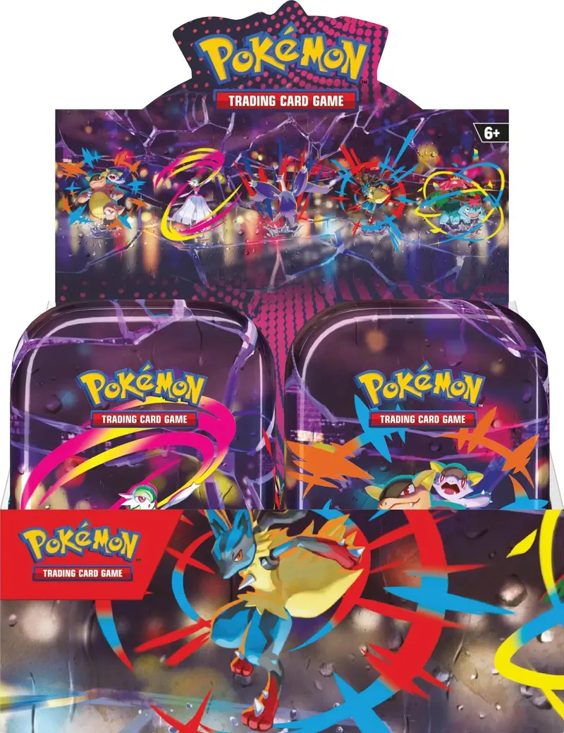 Mega Evolution - Mega Heroes Mini Tin Display 1