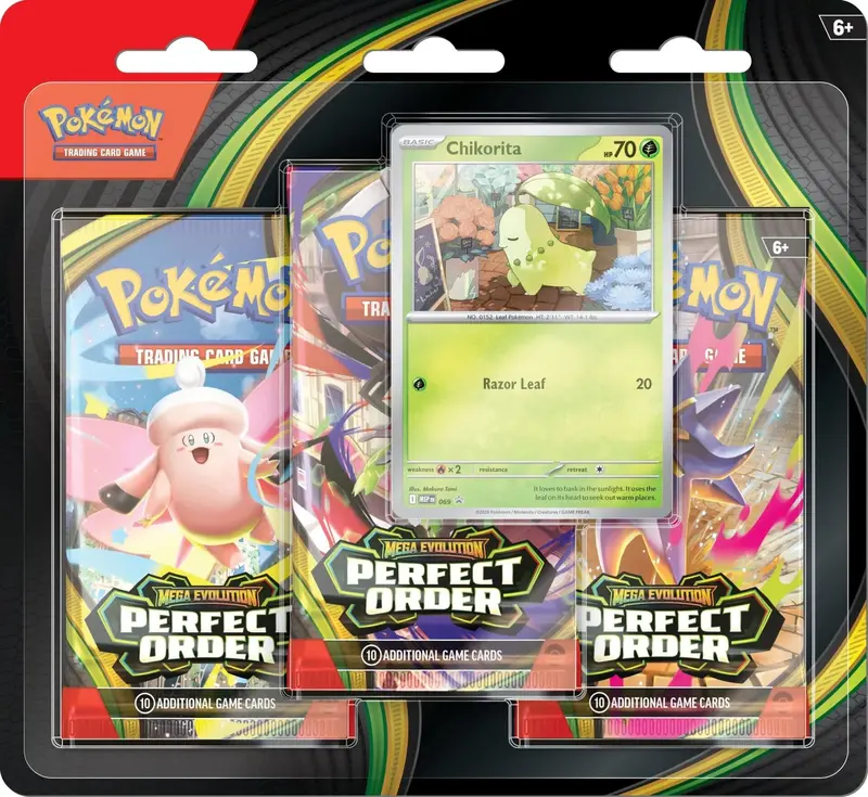 Mega Evolution: Perfect Order - 3 Pack Blister (Chikorita) 1