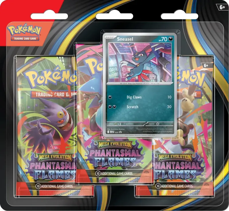 Mega Evolution: Phantasmal Flames - 3 Pack Blister (Sneasel) 1