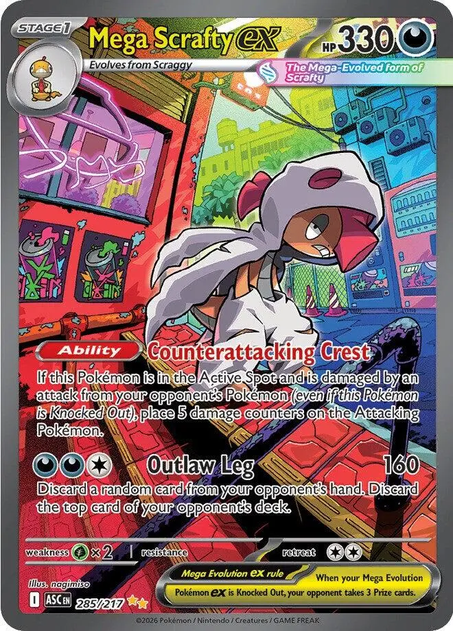 Mega Scrafty Ex (285/217) [Mega Evolution: Ascended Heroes] 1