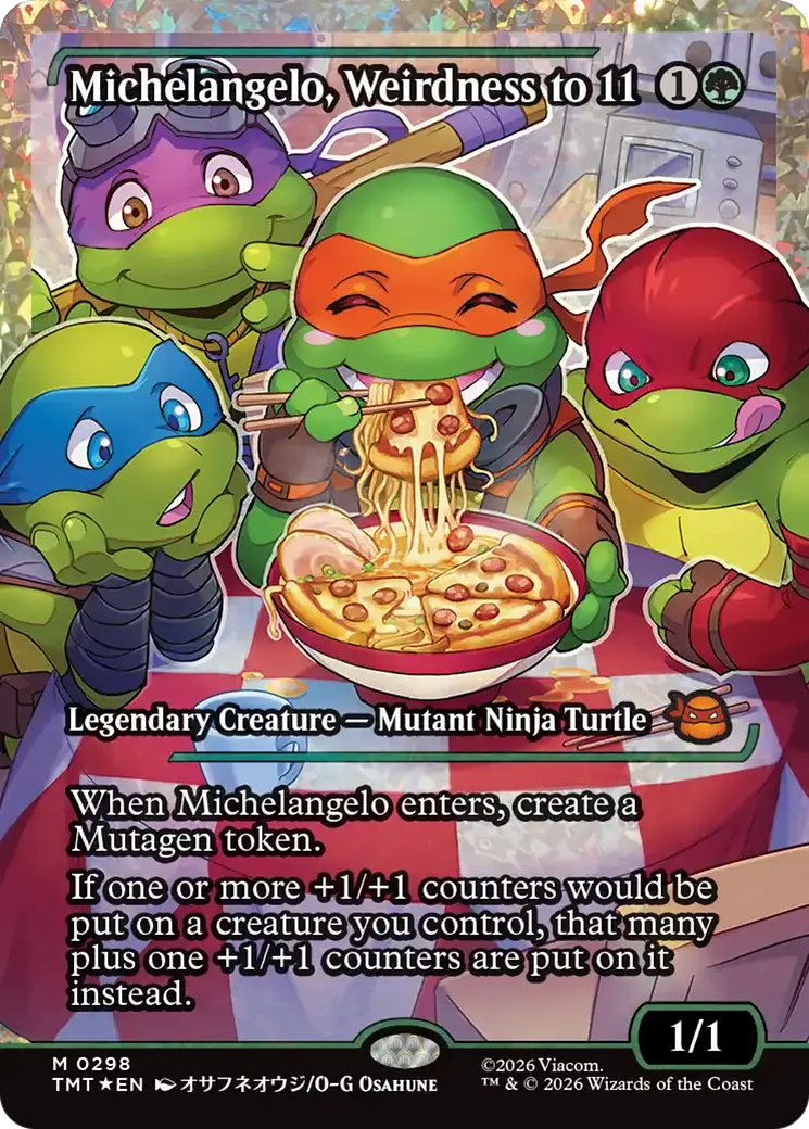 Michelangelo, Weirdness To 11 (Showcase) (Fracture Foil) [Teenage Mutant Ninja Turtles] 1