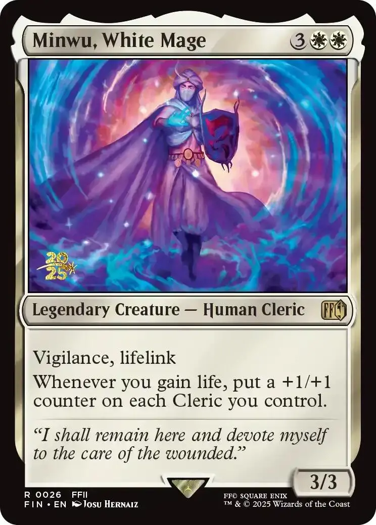 Minwu, White Mage [Final Fantasy Prerelease Promo] 1