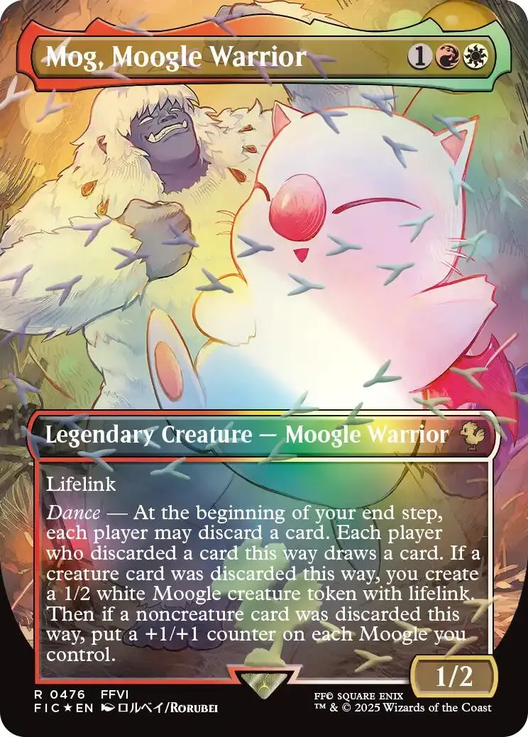 Mog, Moogle Warrior (Borderless) (Chocobo Track Foil) [Final Fantasy Commander] 1