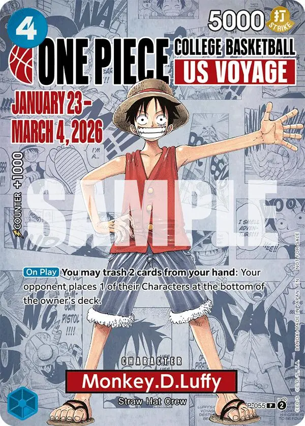 Monkey.D.Luffy (College Basketball Us Voyage) [One Piece Promotion Cards] 1