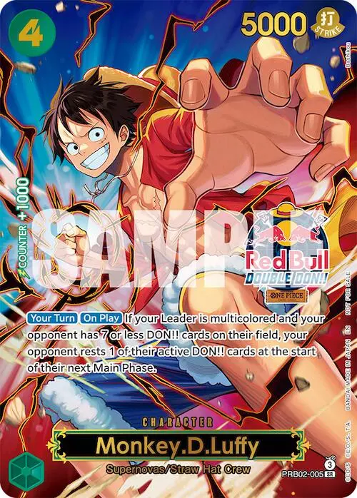 Monkey.D.Luffy (Red Bull Double Don!!) (Winner) (Textured) [One Piece Promotion Cards] 1