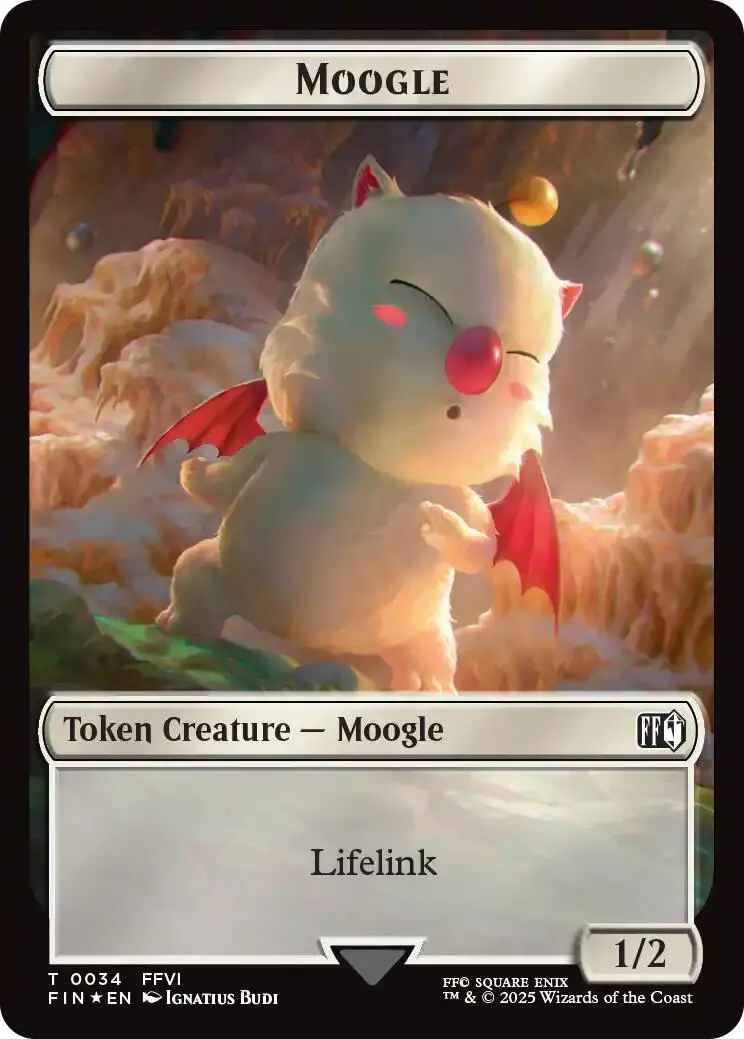 Moogle // Zombie Double-Sided Token (Surge Foil) [Final Fantasy Commander Tokens] 1