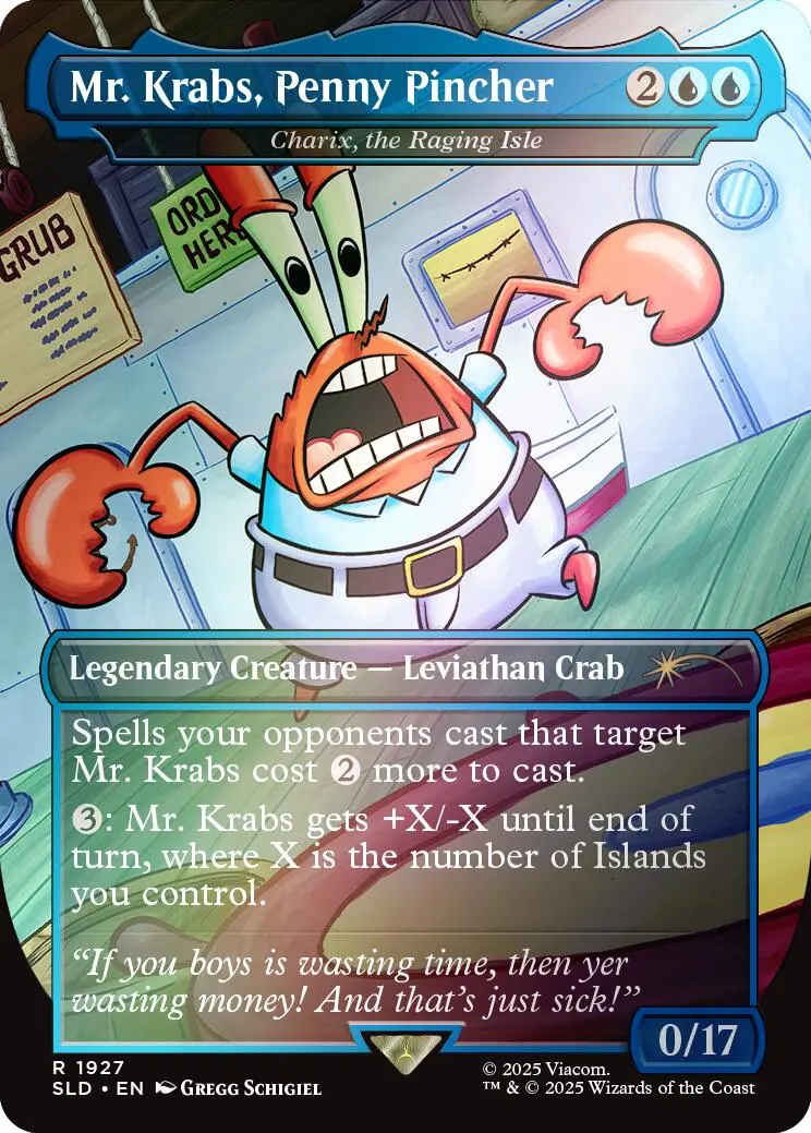 Mr. Krabs, Penny Pincher - Charix, The Raging Isle (Rainbow Foil) [Secret Lair Drop Series] 1