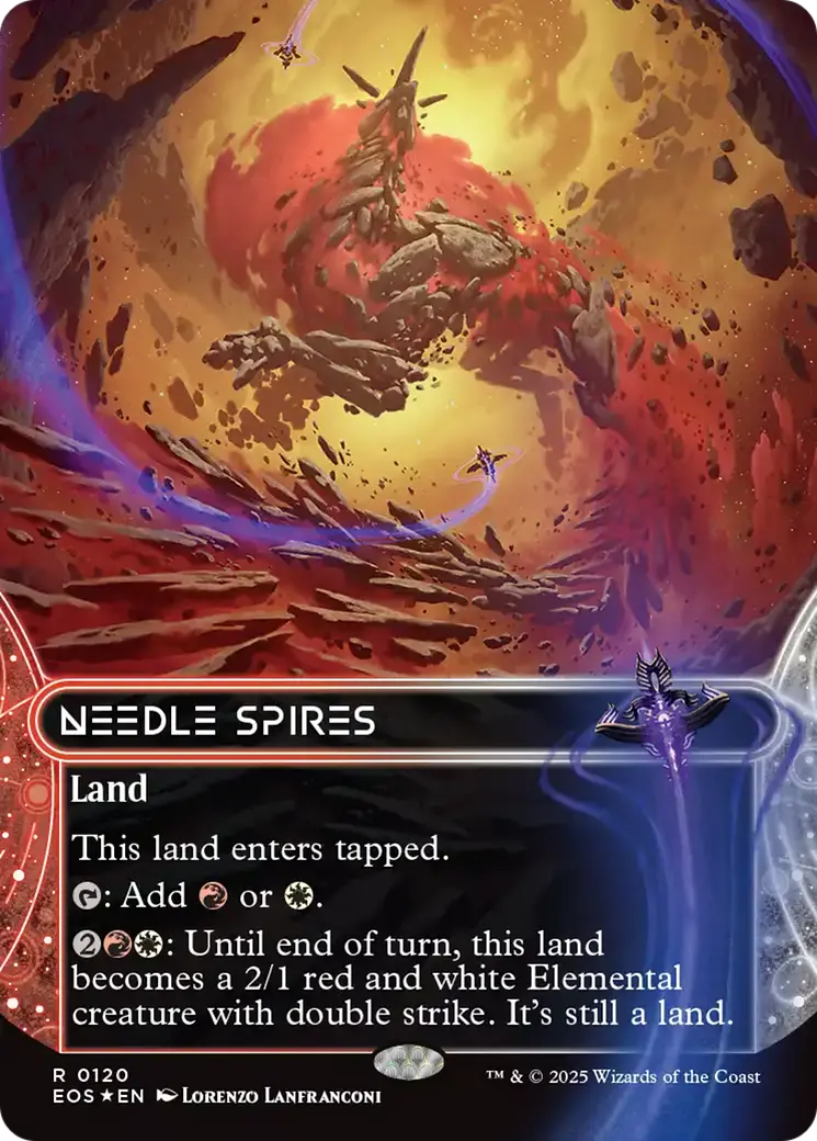 Needle Spires (0120) (Borderless) (Galaxy Foil) [Edge Of Eternities: Stellar Sights] 1