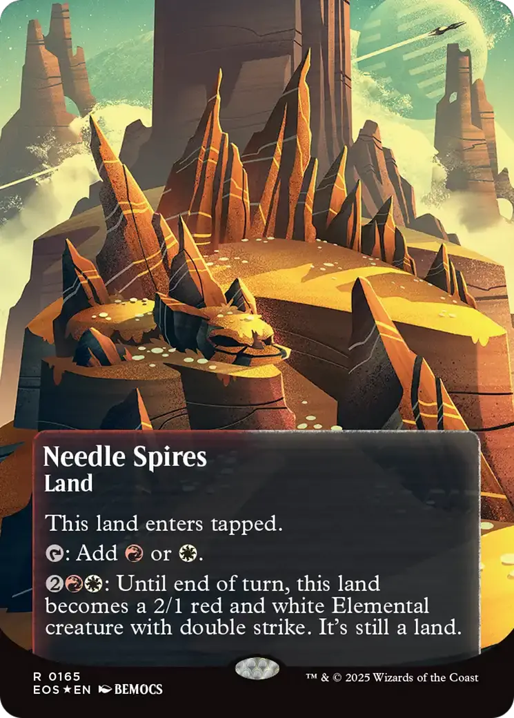 Needle Spires (0165) (Borderless) (Galaxy Foil) [Edge Of Eternities: Stellar Sights] 1