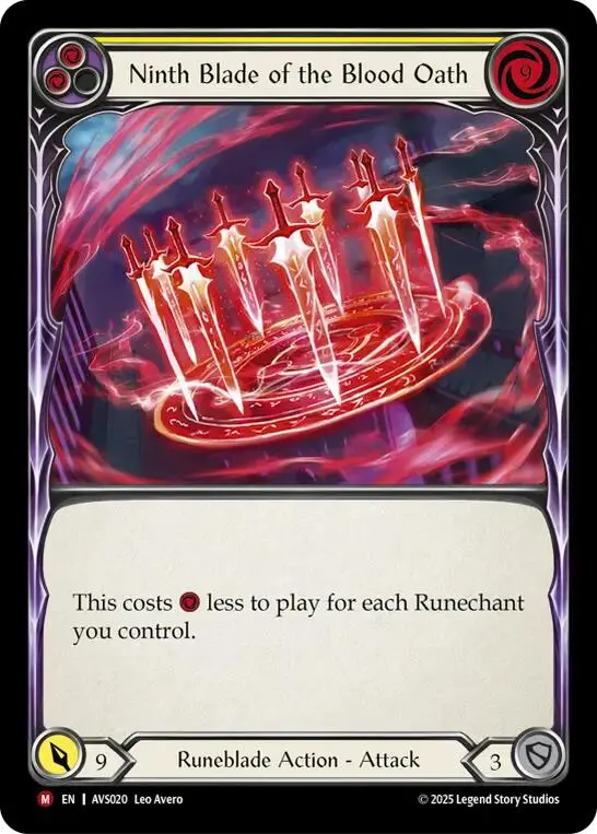 Ninth Blade Of The Blood Oath (Yellow) [Avs020] (Armory Deck: Legends Viserai) 1