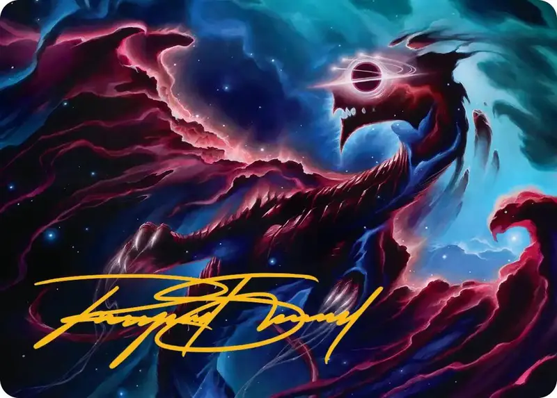 Nova Hellkite Art Card (18/54) (Gold-Stamped Signature) [Edge Of Eternities Art Series] 1