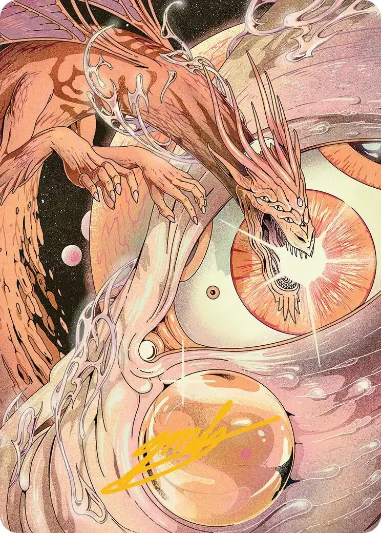 Nova Hellkite Art Card (40/54) (Gold-Stamped Signature) [Edge Of Eternities Art Series] 1