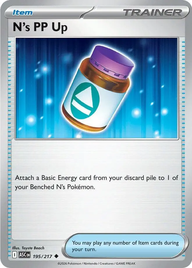 N's Pp Up (195/217) [Mega Evolution: Ascended Heroes] 1