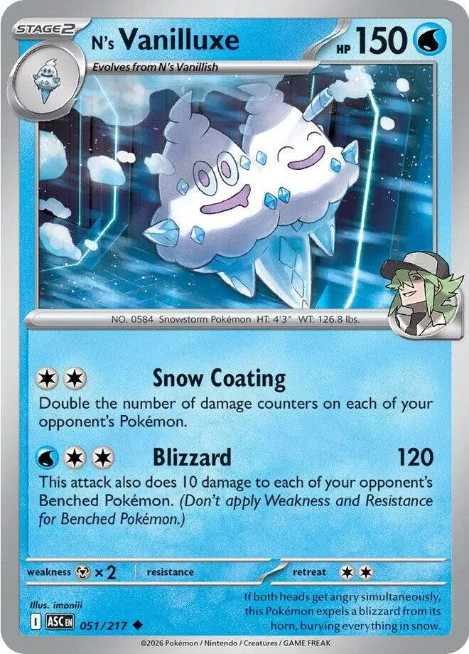 N's Vanilluxe (051/217) [Mega Evolution: Ascended Heroes] 1