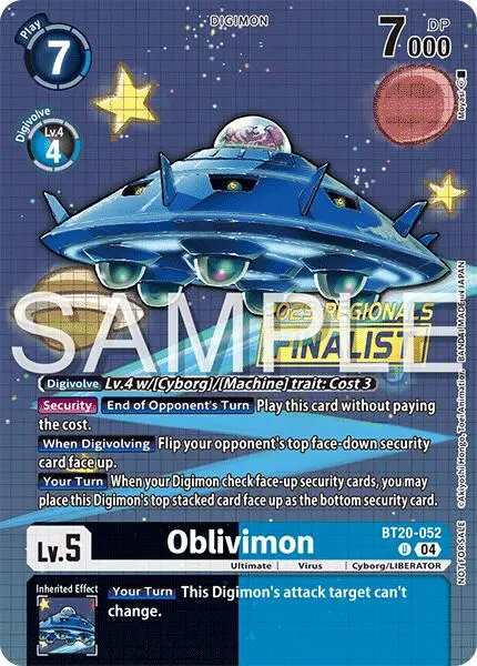 Oblivimon [Bt20-052] (Regionals 25-26 Season 2 Finalist) [Release Special Booster Ver.2.0] 1
