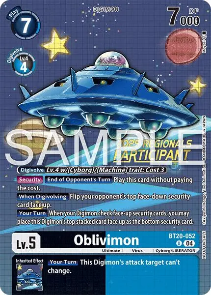 Oblivimon [Bt20-052] (Regionals 25-26 Season 2 Participant) [Release Special Booster Ver.2.0] 1