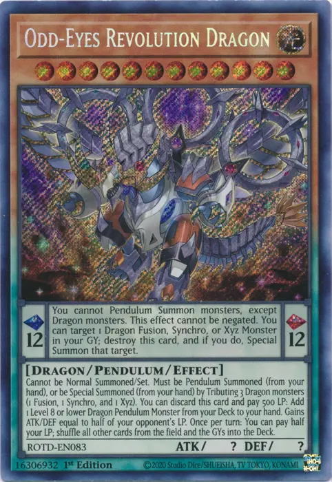 Odd-Eyes Revolution Dragon [Rotd-En083] Secret Rare 1