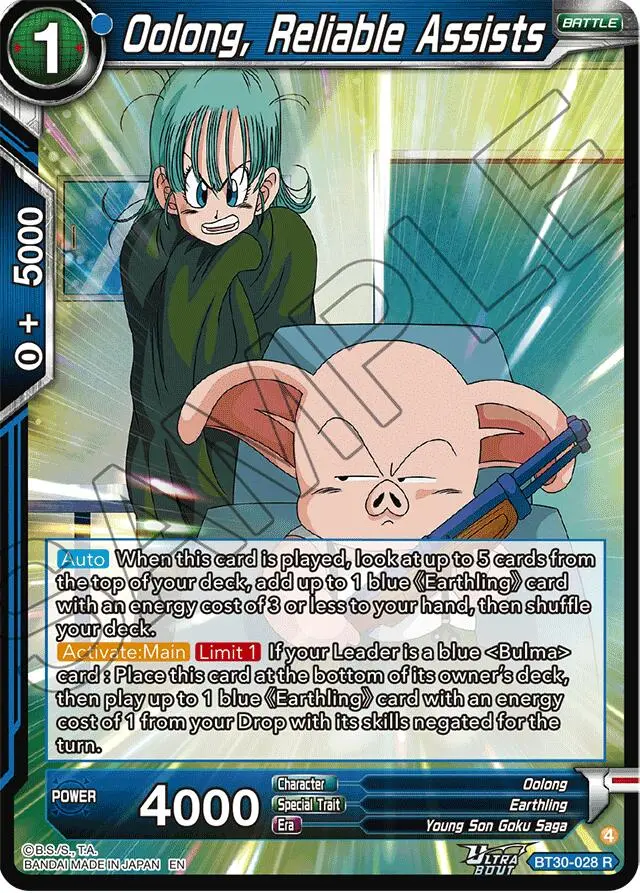 Oolong, Reliable Assists (Bt30-028) [Three Glorious Fighters] 1