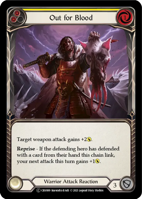 Out For Blood (Yellow) (Rainbow Foil) [Cru089-Rf] Unlimited Rainbow Foil 1