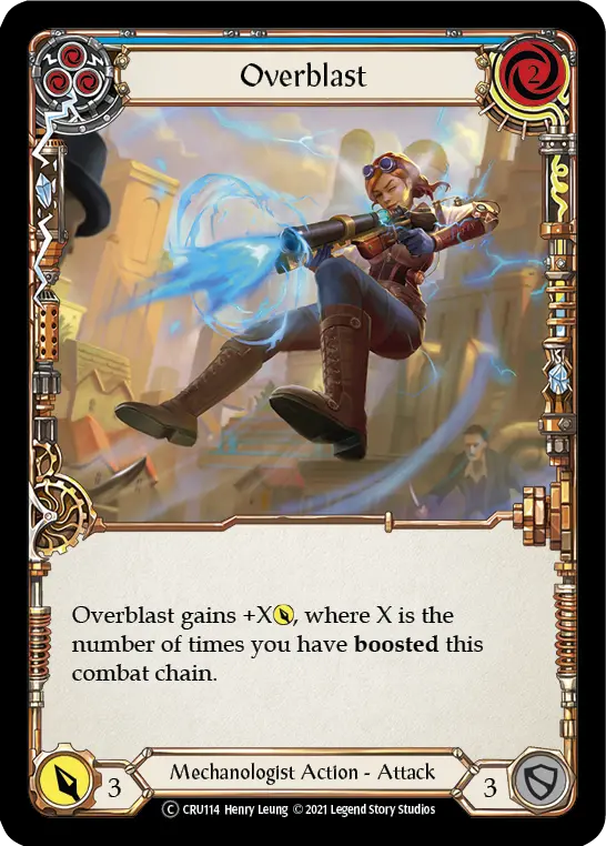 Overblast (Blue) (Rainbow Foil) [Cru114-Rf] Unlimited Rainbow Foil 1