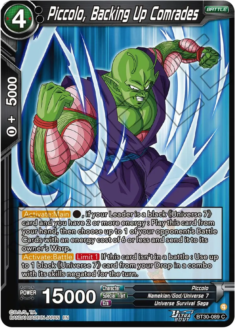 Piccolo, Backing Up Comrades (Bt30-089) [Three Glorious Fighters] 1