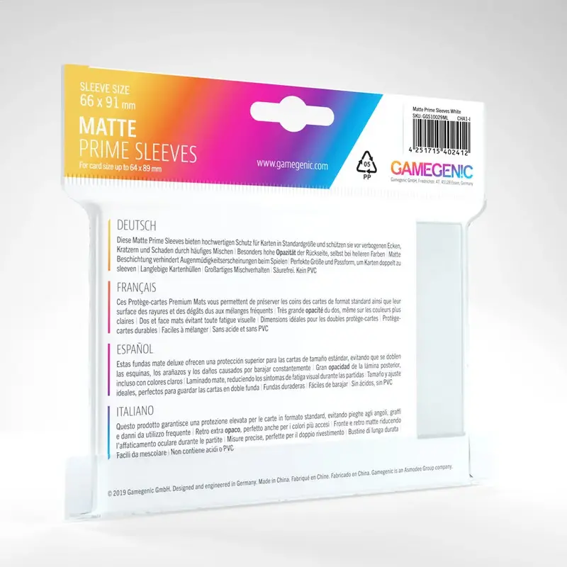 Protector Matte Prime Sleeves - Blanco 2