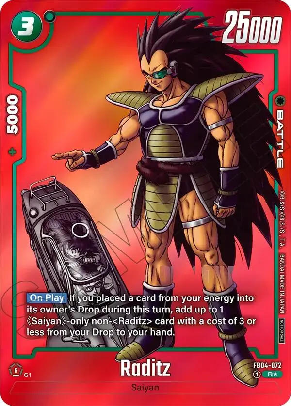 Raditz (Limited Pack Manga Version 01) [Tournament And Championship Promos] 1