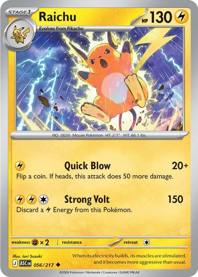 Raichu (056/217) [Mega Evolution: Ascended Heroes] 1