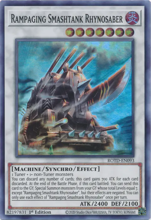 Rampaging Smashtank Rhynosaber [Rotd-En093] Super Rare 1