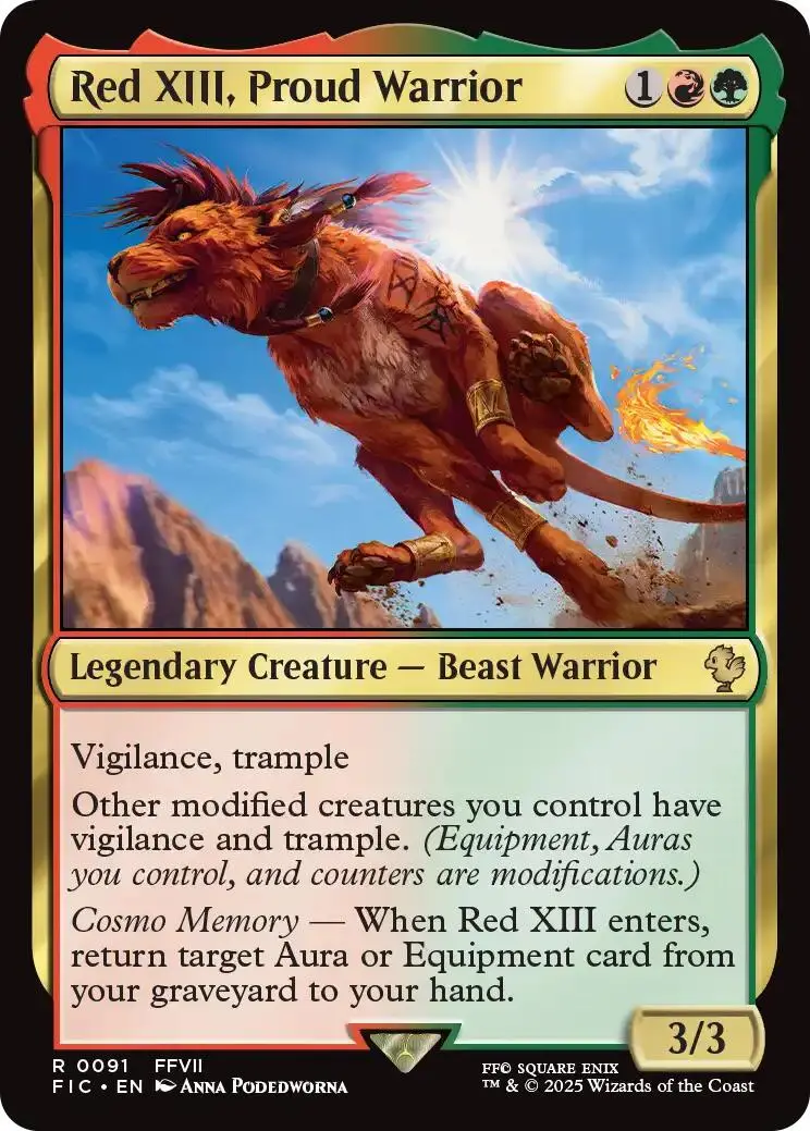 Red Xiii, Proud Warrior (Surge Foil) [Final Fantasy Commander] 1