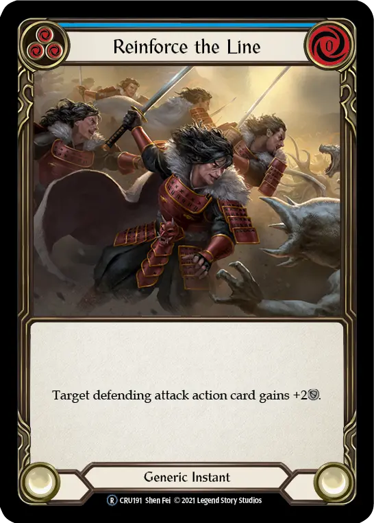 Reinforce The Line (Blue) (Rainbow Foil) [Cru191-Rf] Unlimited Rainbow Foil 1