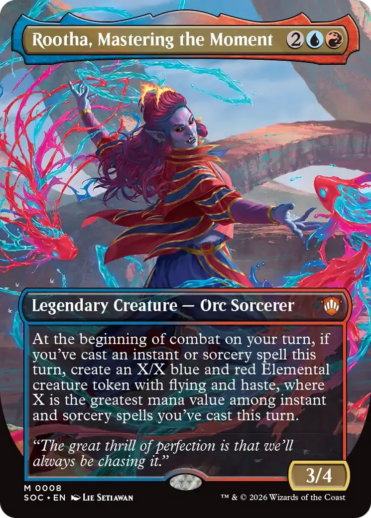 Rootha, Mastering The Moment (Borderless) [Secrets Of Strixhaven Commander] 1