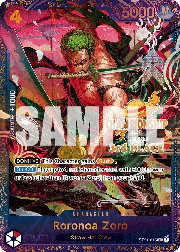 Roronoa Zoro (Cs 25-26 3Rd Place) [One Piece Promotion Cards] 1