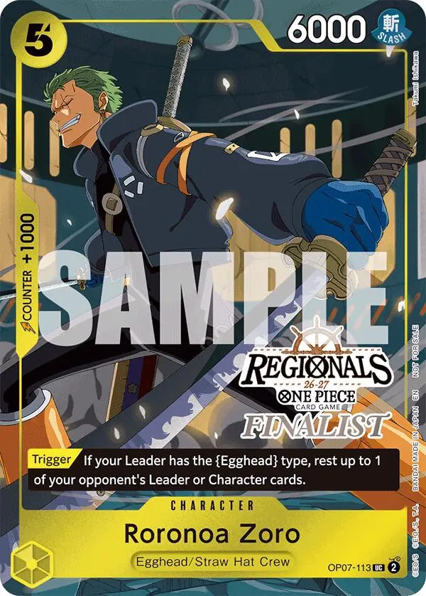 Roronoa Zoro (Regionals Finalist Card Set 26-27) [One Piece Promotion Cards] 1