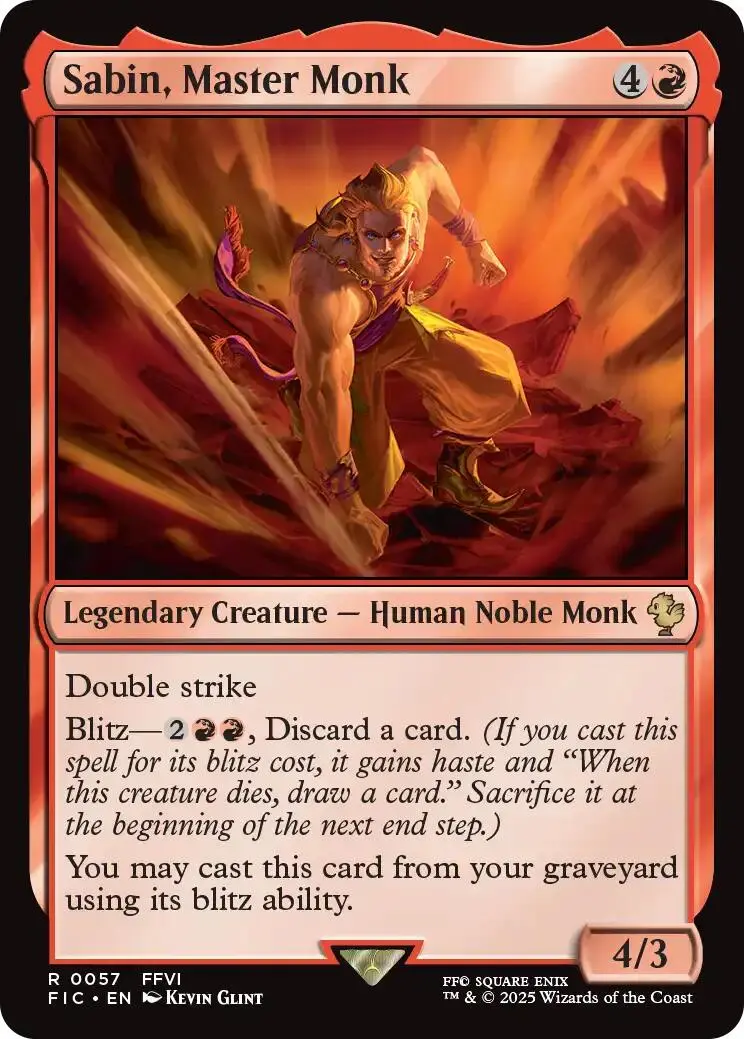 Sabin, Master Monk (Surge Foil) [Final Fantasy Commander] 1