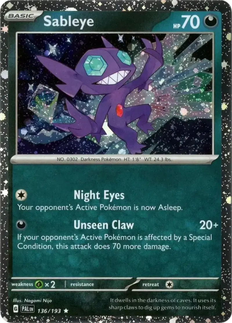 Sableye (136/193) (Cosmos Holo) [Scarlet & Violet: Paldea Evolved] 1